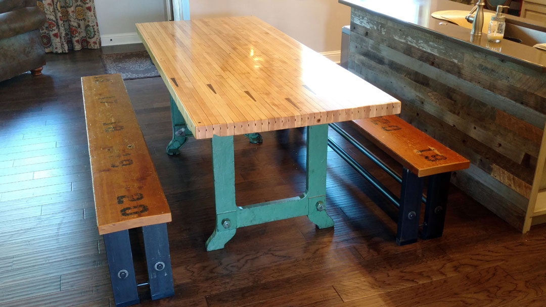 H11 Repurposed Table and Bench Supports